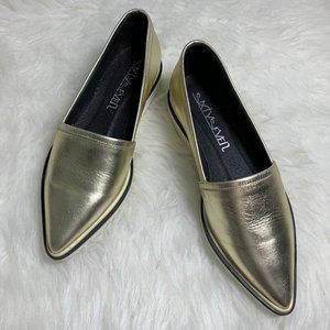 Anthropologie Sixtyseven Gold Slip on Sz 6